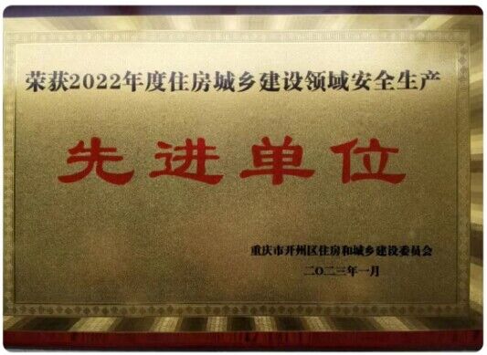 2022年度住房城乡建设领域安全生产先进单位